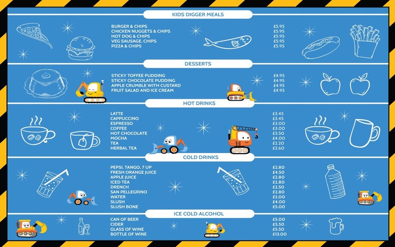 Diggerland Food and Drink Menu